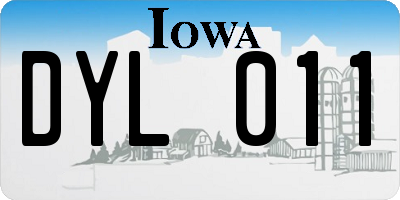 IA license plate DYL011