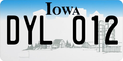 IA license plate DYL012