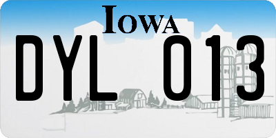 IA license plate DYL013