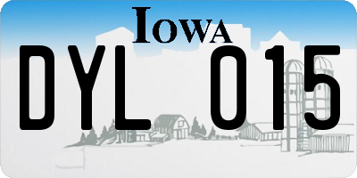 IA license plate DYL015