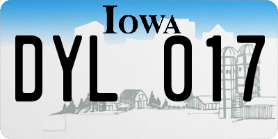 IA license plate DYL017