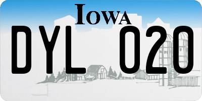 IA license plate DYL020
