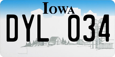 IA license plate DYL034