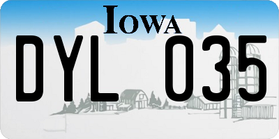 IA license plate DYL035