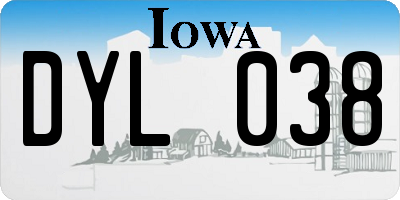 IA license plate DYL038