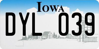 IA license plate DYL039