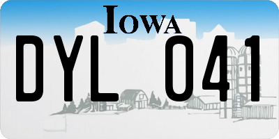 IA license plate DYL041