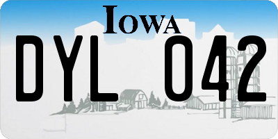 IA license plate DYL042