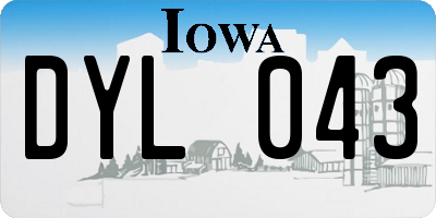 IA license plate DYL043