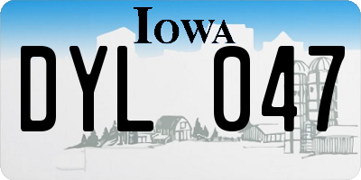 IA license plate DYL047