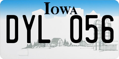 IA license plate DYL056