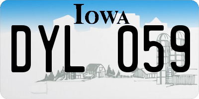 IA license plate DYL059