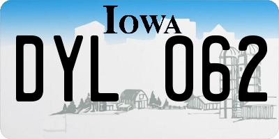 IA license plate DYL062