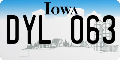 IA license plate DYL063