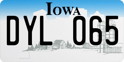 IA license plate DYL065