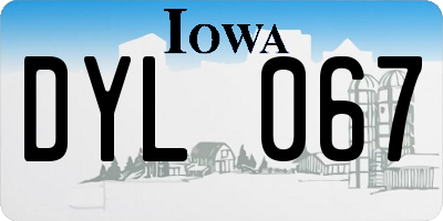 IA license plate DYL067