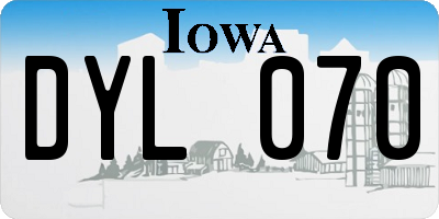 IA license plate DYL070