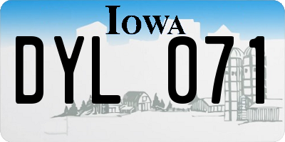 IA license plate DYL071