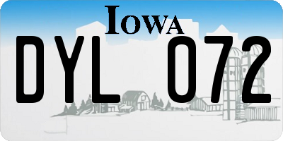 IA license plate DYL072