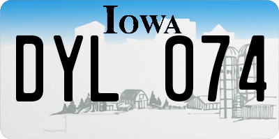 IA license plate DYL074