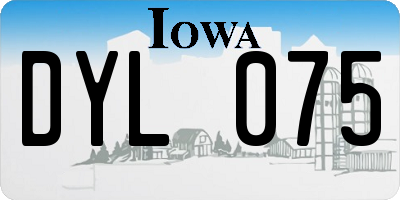 IA license plate DYL075