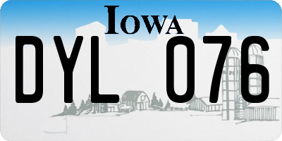 IA license plate DYL076