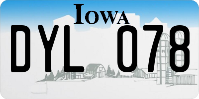 IA license plate DYL078