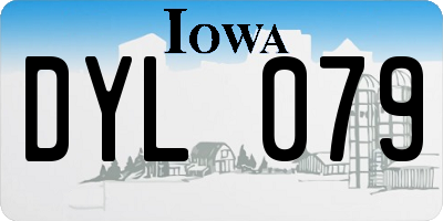 IA license plate DYL079