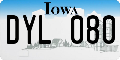 IA license plate DYL080
