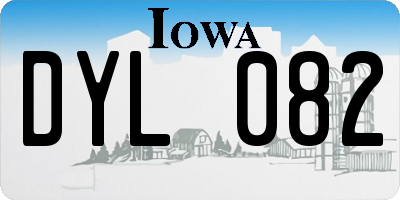 IA license plate DYL082