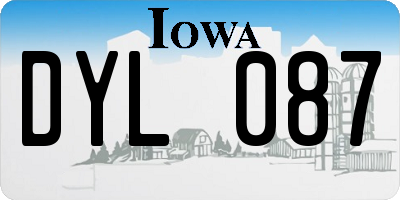 IA license plate DYL087