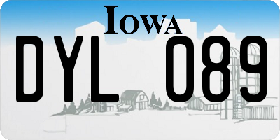 IA license plate DYL089