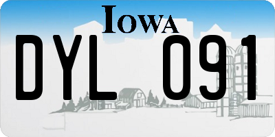 IA license plate DYL091