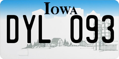 IA license plate DYL093