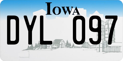 IA license plate DYL097