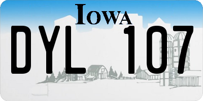 IA license plate DYL107