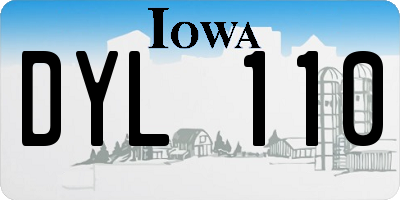 IA license plate DYL110