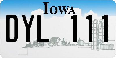 IA license plate DYL111