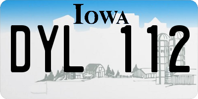 IA license plate DYL112