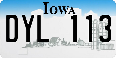 IA license plate DYL113