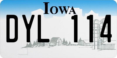 IA license plate DYL114