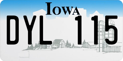 IA license plate DYL115