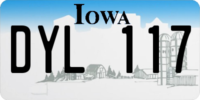 IA license plate DYL117