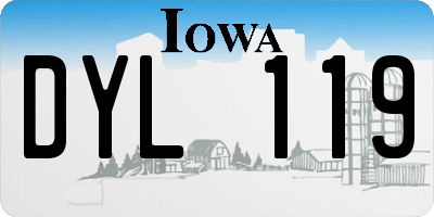 IA license plate DYL119