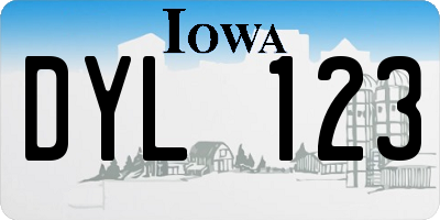 IA license plate DYL123