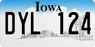 IA license plate DYL124