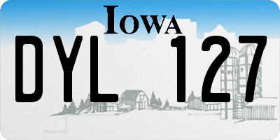 IA license plate DYL127