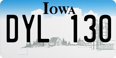 IA license plate DYL130