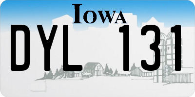 IA license plate DYL131