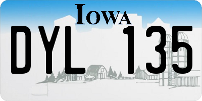 IA license plate DYL135